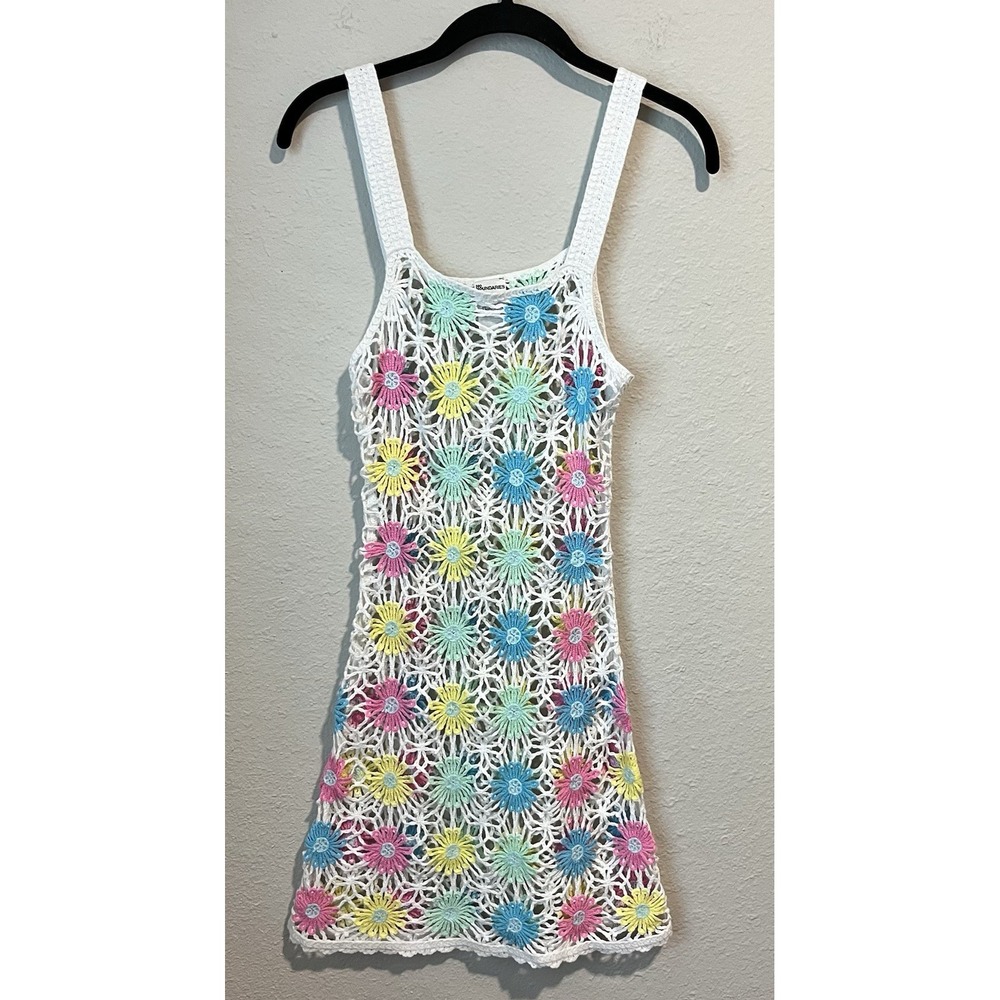 No Boundaries Women's Crochet Dress Size XXS Daisy Floral Beach Cover Up